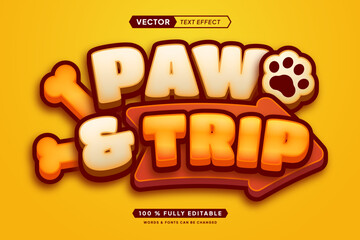 Text effect editable paw trip 3d gaming cartoon font style