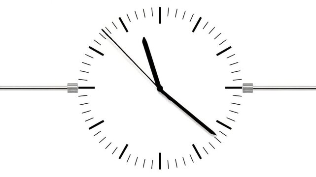 Clean analog timepiece animation, subtle ticking rhythm, seamless loop motion, simple minimal style, transparent background for overlays