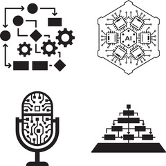 Different types of Artificial Intelligence Icons