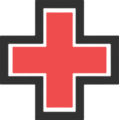Obraz premium Simple icon representing medical help and emergency services