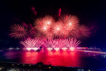 fireworks over the water