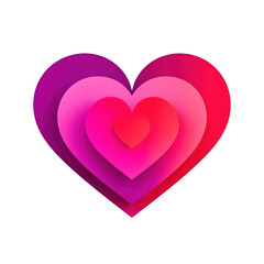 Colorful Layered Heart Illustration for Valentine Day Love Background, Generative AI