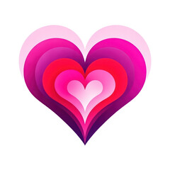 Colorful Layered Heart Illustration for Valentine Day Love Background, Generative AI