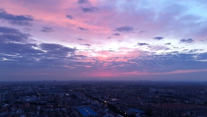 time lapse clouds over the city