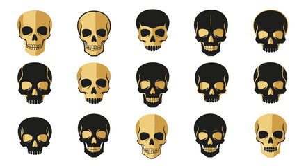 Fototapeta premium Skull vector illustration grid with varied colors