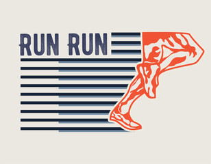 Obraz premium Leg Dynamic Run Vintage Design Perfect for Print, Apparel, etc