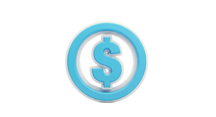 Obraz premium 3D Blue Dollar Sign Icon