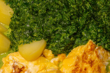 Spinat,R&uuml;hrei und Kartoffeln