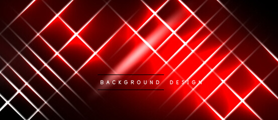 Fototapeta premium Red abstract background features intersecting white lines. Modern design with vibrant color contrast, suitable for digital projects.