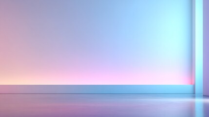 Serene Pastel Hues: A minimalist architectural composition, illuminated by a gradient of pastel colors, creates a calming and contemporary aesthetic.