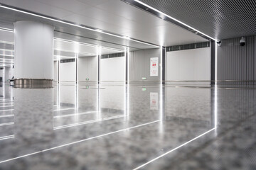Naklejka premium Modern and clean subway station hall