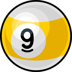 Fototapeta premium A nine ball pool 9 ball icon illustration