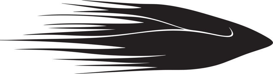 Fototapeta premium Black Bullet Train Speeding on White Background Illustration