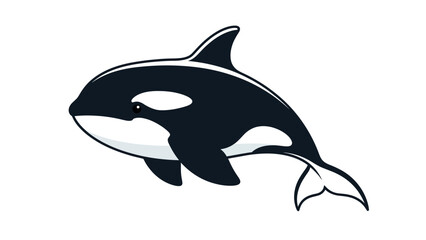 Obraz premium Black and White Orca Whale Illustration.