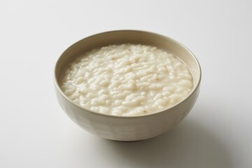Bowl of white rice porridge ceramic food