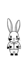 Fototapeta premium Cartoon rabbit illustration in formal attire against black background