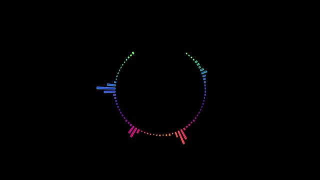 4K loop animation with audio spectrum waves that react to color.