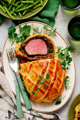 Beef Wellingon on a festive, New Year's table