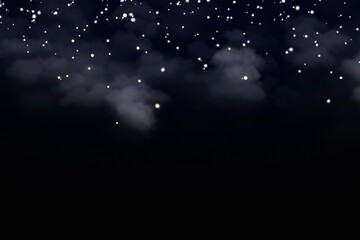 Dark Midnight Starry Sky with Subtle Gradient Sparkling Stars and Soft Cloud Background