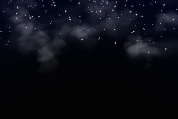 Dark Midnight Starry Sky with Subtle Gradient Sparkling Stars and Soft Cloud Background