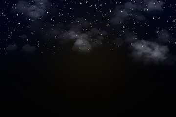 Dark Midnight Starry Sky with Subtle Gradient Sparkling Stars and Soft Cloud Background