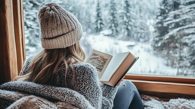selective focus cozy reading corner with natural light