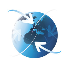 Earth Globe Design - Global Business, Modern Technology, Globalization Concept Cip-Art. Design Template Isolated on White Includes Copy Space and EPS Vector Format