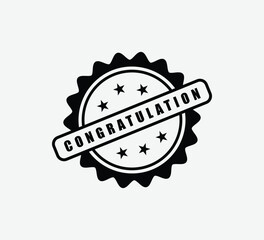 Vector illustration of a distressed congratulation stamp for achievement and awards.