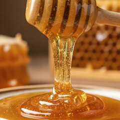 꿀이 아래로 흐르고잇는 사진A picture of honey flowing down