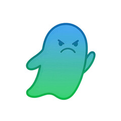 Angry Ghost Character Vector Icon