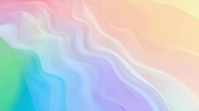 Abstract pastel flowing wave pattern with soft colorful gradient animation. Soft background for presentation, commercial, event.