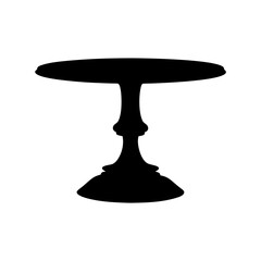 Minimalist Pedestal Table Silhouette Flat Design vector illustration