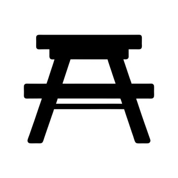 Picnic Table Silhouette Flat Design Vector Illustration