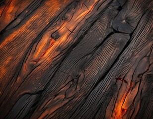 Burnt Timber Background with Smoky Wood Grain