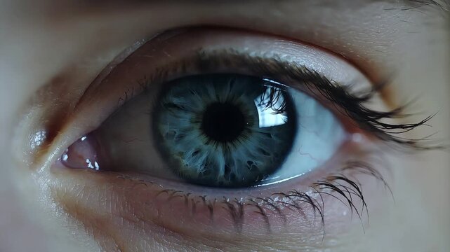 Discover the intricate details of the human eye in this stunning 4K close-up shot. This video captures the unique beauty and complexity of the eye, symbolizing human perception and vision. Perfect