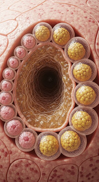 Ovarian Follicle Development Microscopic View of Egg Cells Maturing