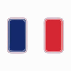 Obraz premium Image Featuring Repetitive Pattern of Two Identical Vertical Rectangles in Blue and Red Next to Each Other on a White Background