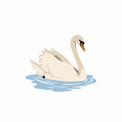 Fototapeta premium Graceful Swan Gliding on Calm Waters Capturing Epitome of Elegance and Serenity Against Minimalist Backdrop