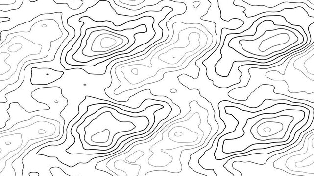 Abstract Topographic Contour Lines Seamless Looping Background