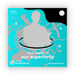 Medical health care social media post design template

