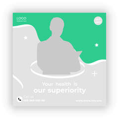 Medical health care social media post design template

