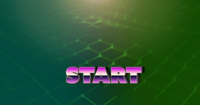 Start text and futuristic background