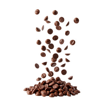 Chocolate Chips Falling from Pile