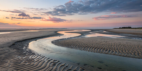 sunset over the beach
