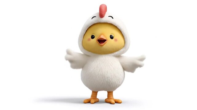 3d model of cartoon chicken character