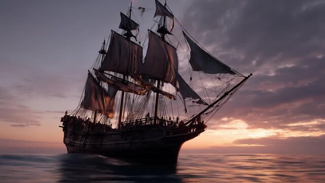 pirate ship in the sea