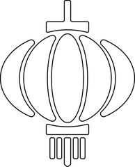 Chinese Lantern Line Art Icon