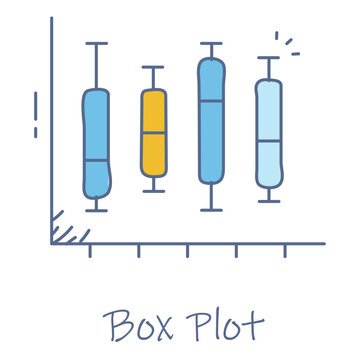 Hand Drawn Box Plot Icon For Statistical Data Analysis