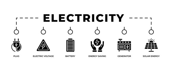Electricity banner web icon vector illustration concept with icon