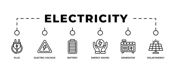 Electricity banner web icon vector illustration concept with icon